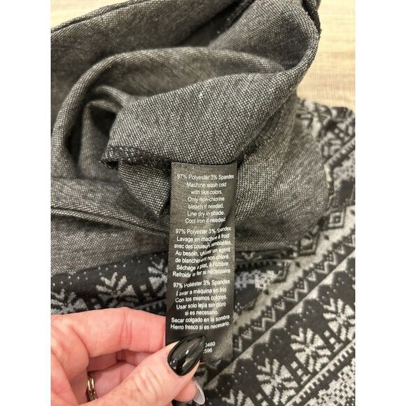 Kavu Black Gray Fair Isle Knit Skater Skirt Large - Picture 5 of 6